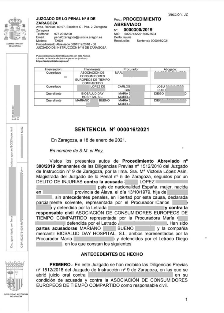 Biosalud Day Hospital Zaragoza, Actitud Vergonzosa • DenuncioEstafa